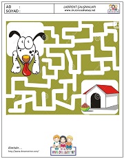 okul öncesi labirent bulmacai çalışma sayfaları